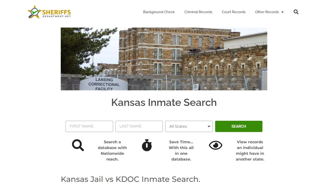 Kansas Inmate Search: Lookup KDOC Prison and County Jail Records.